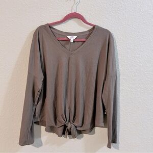 Brown long sleeve top from target. Size large. Brand is joylab. Tie front.​​